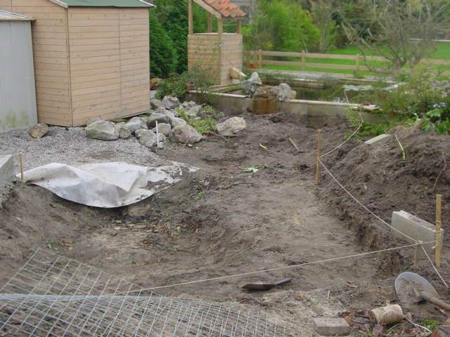 Construction du bassin de jardin